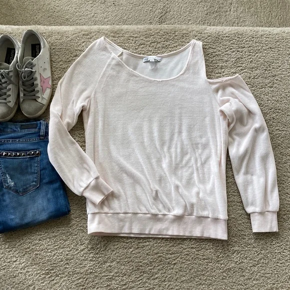 Young Fabulous & Broke Jacee Velour Top in Cream - Picture 1 of 10